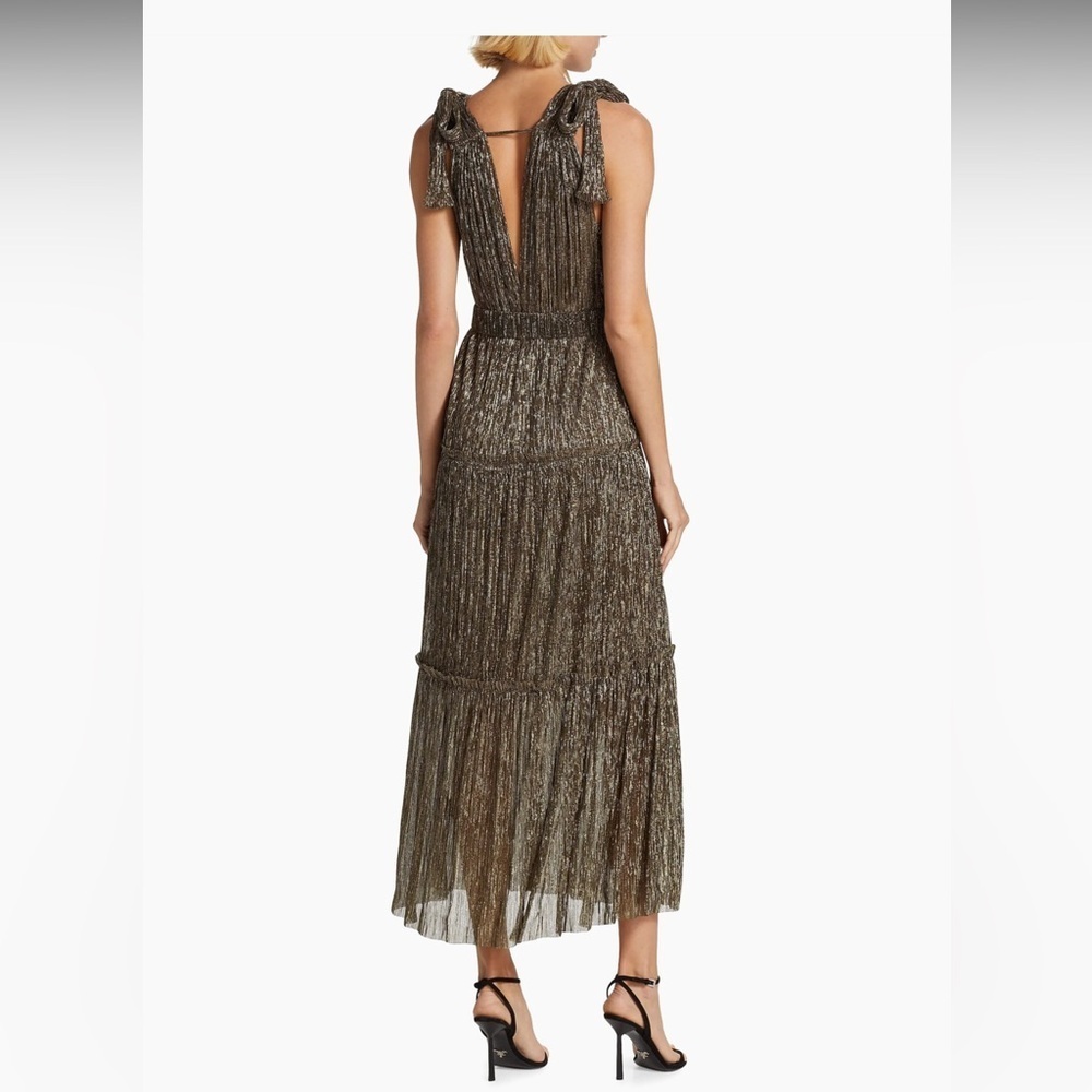 Sabina Musayev - Helena Metallic Tiered Maxi Dress in Gold size small - Picture 2 of 11